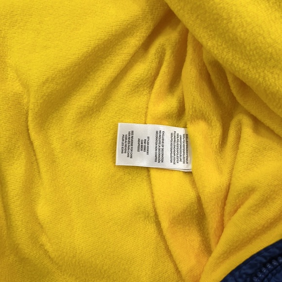 Navy Blue Hooded Snowsuit with Yellow Lining - Picture 8 of 9